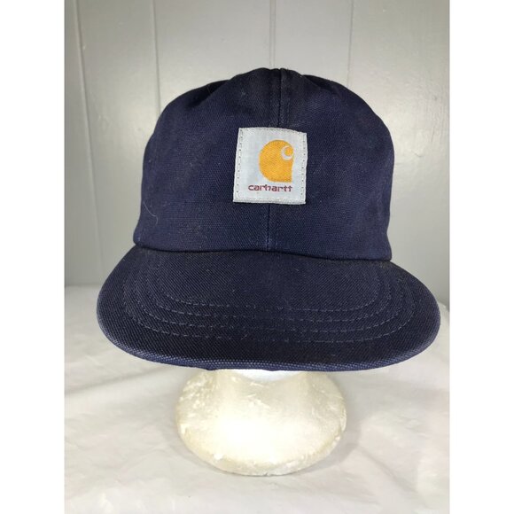 Vintage Carhartt Insulated Winter Hat Ear Flaps Size Medium Made in USA Blue - Picture 1 of 7